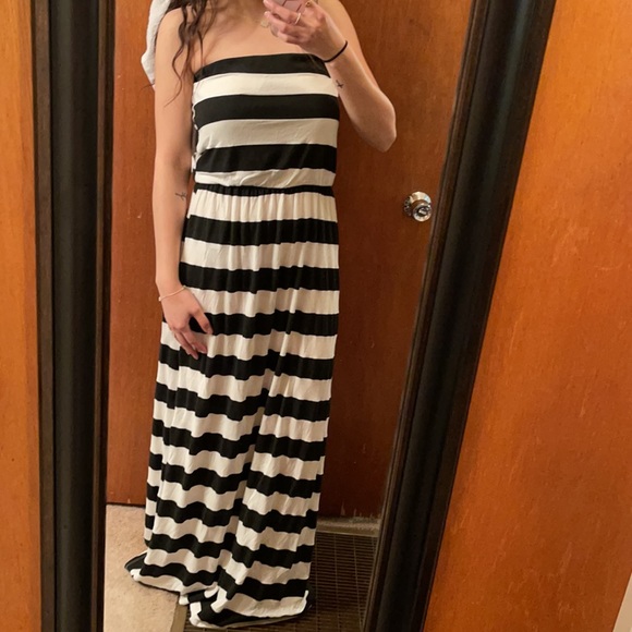 VICI (WASABI+MINT) Striped strapless dress - Picture 3 of 6